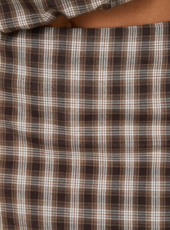Solenza Mini Skirt Brown Check