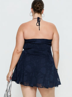 Delamere Mini Dress Navy Burnout Curve
