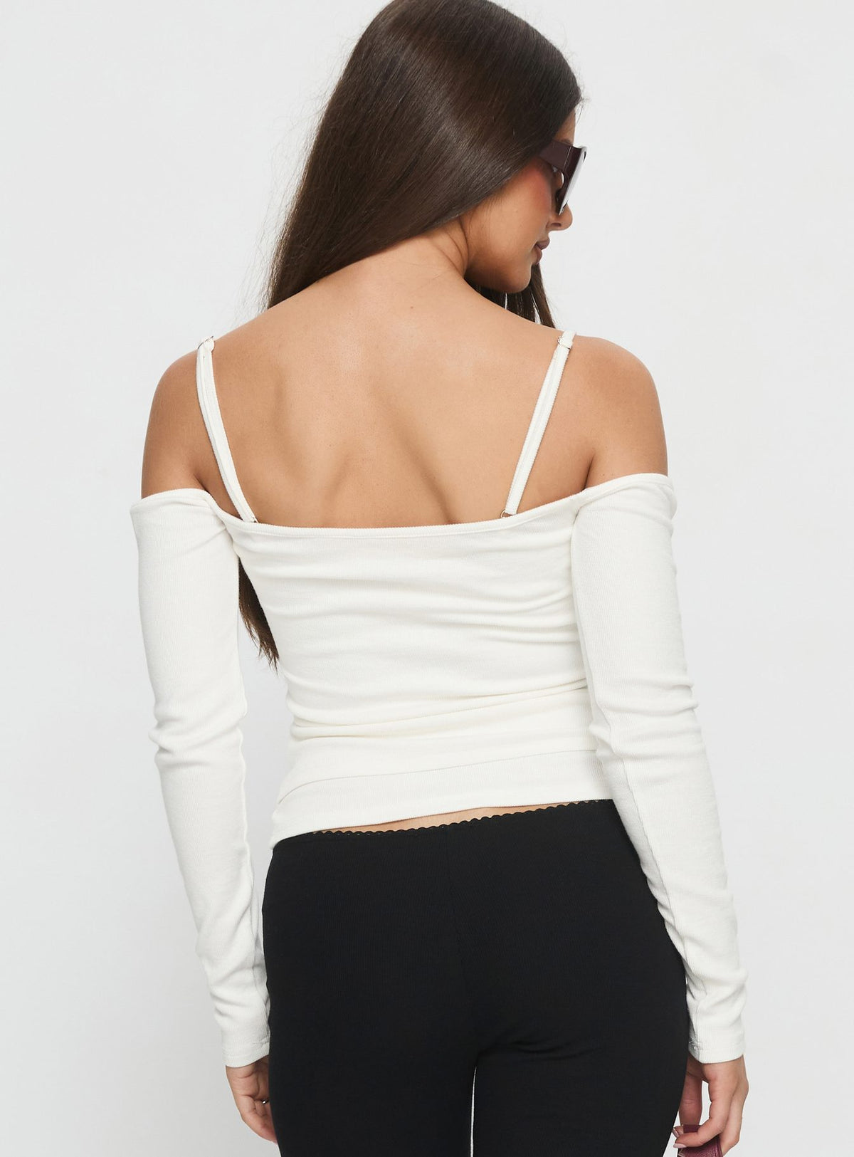 Teenage Dreams Layered Long Sleeve Top White