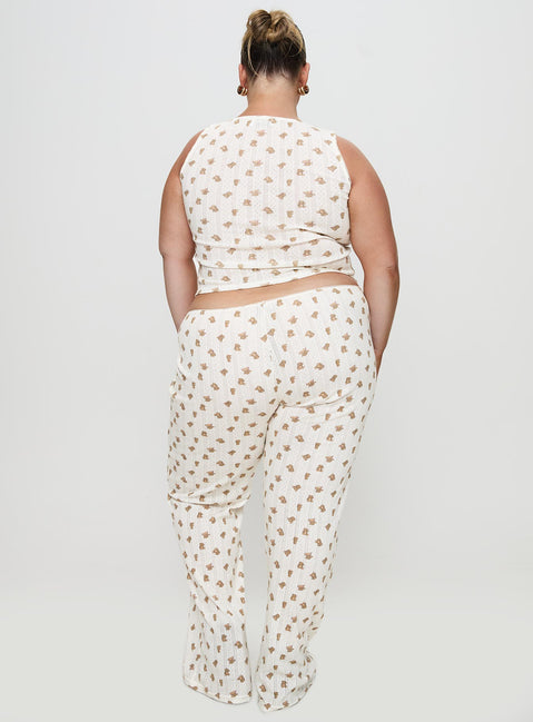 Sleepytea Pointelle Sleep Tank Top Multi Curve