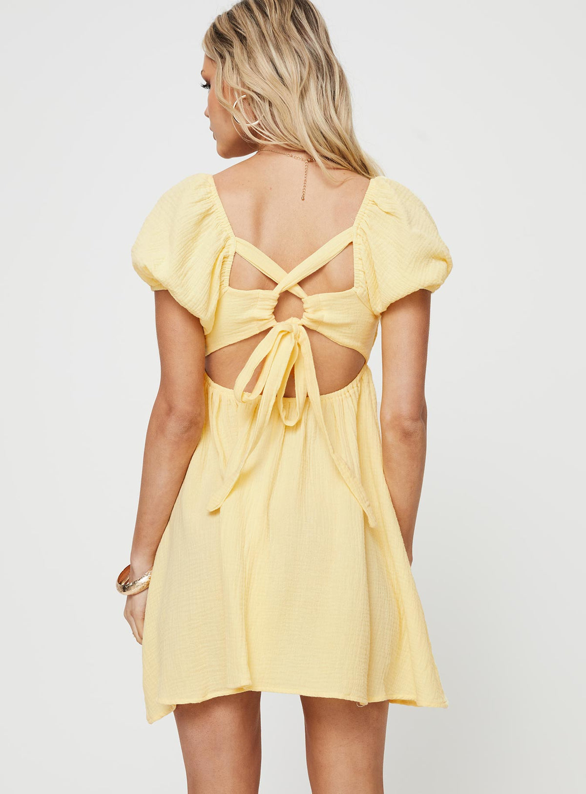 product Princess Polly Square Neck  Let's Dance Mini Dress Yellow