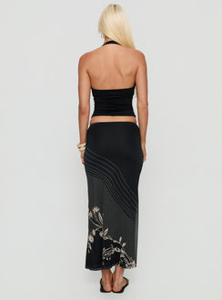 back view of model wearing Princess Polly Dreamers Midi Skirt Multi Floral Maxi Skirts Skirts 