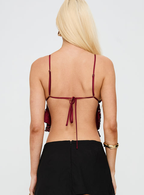 Rosaton Top Dark Red