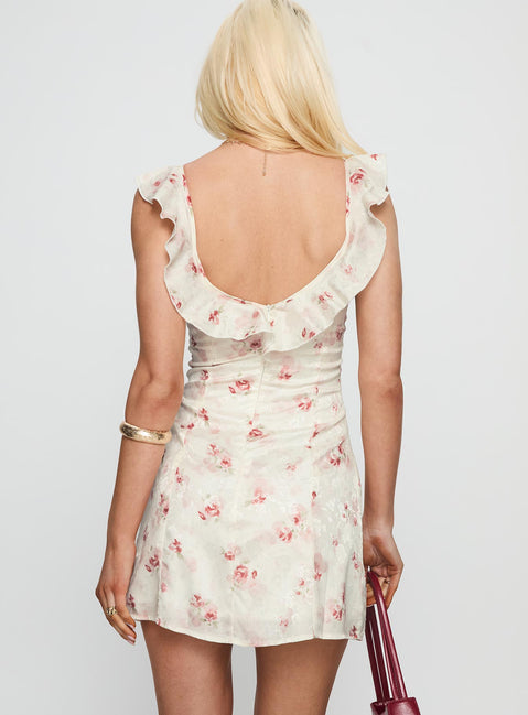 Moonlily Flutter Sleeve Mini Dress Multi Floral