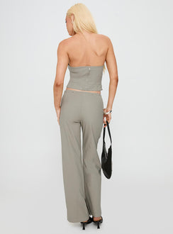 back view of model wearing Princess Polly Passionette Pants Olive Pants 