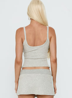 Dynah Cinched Tipping Tank Top Grey Marle / Blue