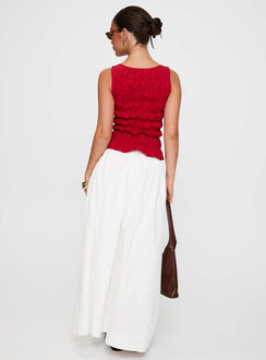 back view of model wearing Princess Polly Felipa Maxi Skirt White Maxi Skirts Skirts 