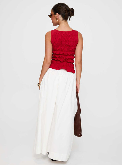 back view of model wearing Princess Polly Felipa Maxi Skirt White Maxi Skirts Skirts 