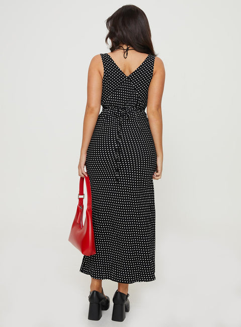 product Princess Polly V-Neck  Nellie Maxi Dress Black Polka Dot Petite