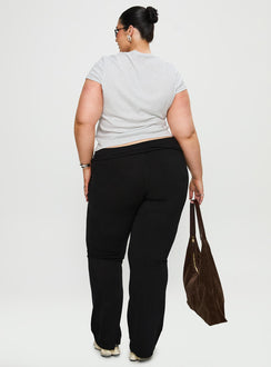 back view of model wearing Princess Polly Movement Yoga Pant Black Curve High Rise Pants Pants 
