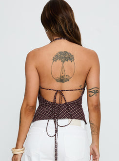Gaybriel Cowl Neck Low Back Top Wine Check