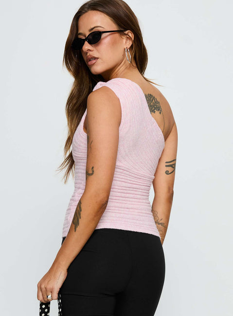 Cornella One Shoulder Top Pink