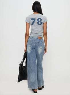 Skipper Low Rise Wide Leg Jeans Vintage Blue Low Rise Jeans Jeans 