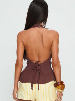 Illuminated Halter Top Mocha