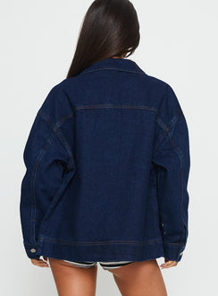 Goldsmith Denim Bomber Jacket Dark Wash