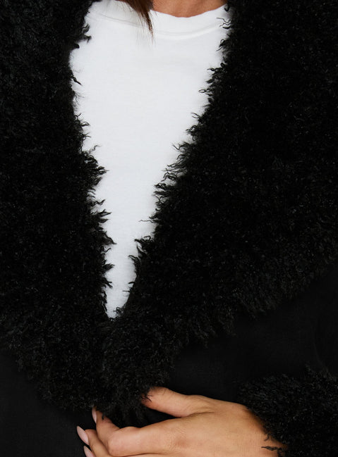 After Party Shearling Jacket Black