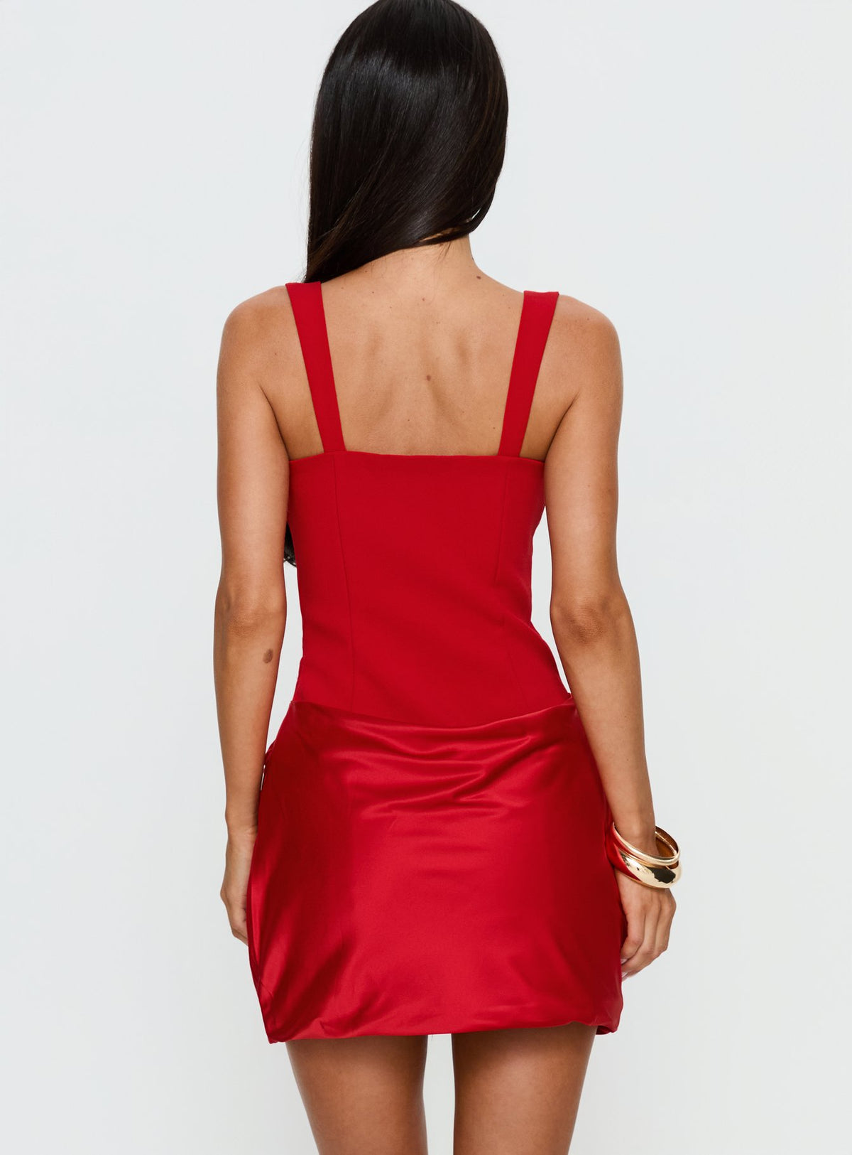 Ryana Corset Drape Mini Dress Red