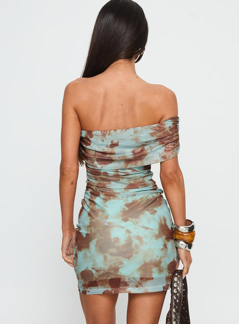 Miliana One Shoulder Twist Mini Dress Multi Floral