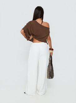 Featuring the Parklea Pants White Petite in womens-regular-pants with high-rise waist back view of model wearing Princess Polly