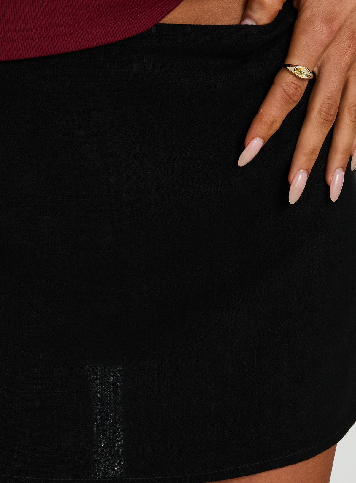 Explore the Selley Low Rise Mini Skirt Black womens-skirts in mini length Princess Polly