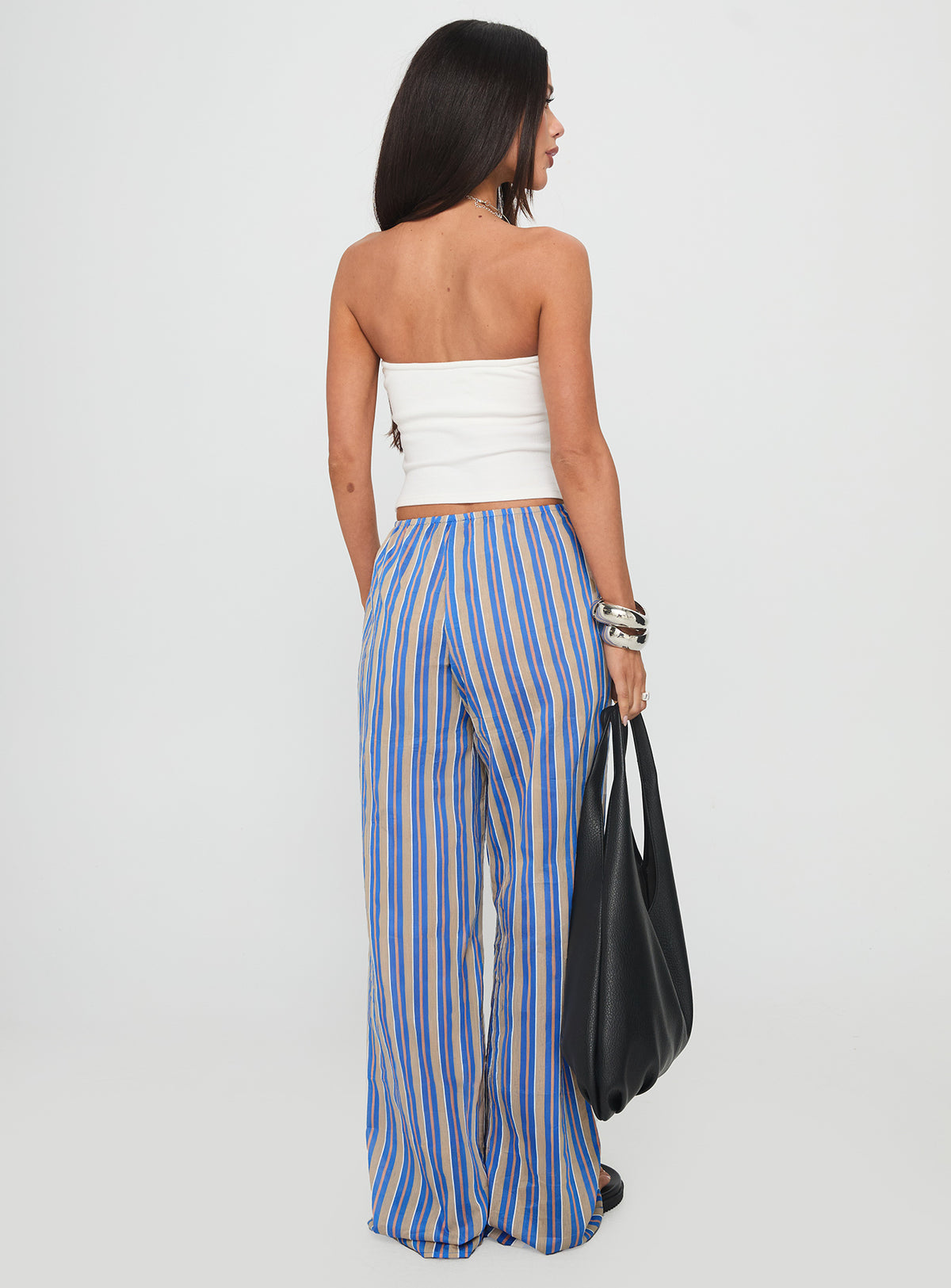 Limestone Pants Blue Multi High Rise Pants Pants 