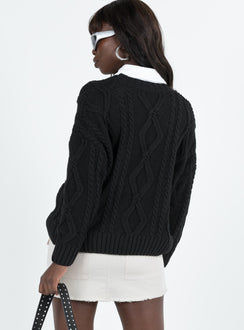 product Anaya Oversized Sweater Black Princess Polly  