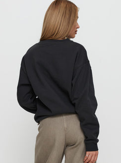 back view of model wearing Princess Polly Wild In NYC Sweater Black Jumpers 