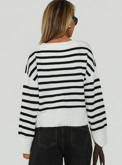 Karlson Striped Cardigan Cream / Black