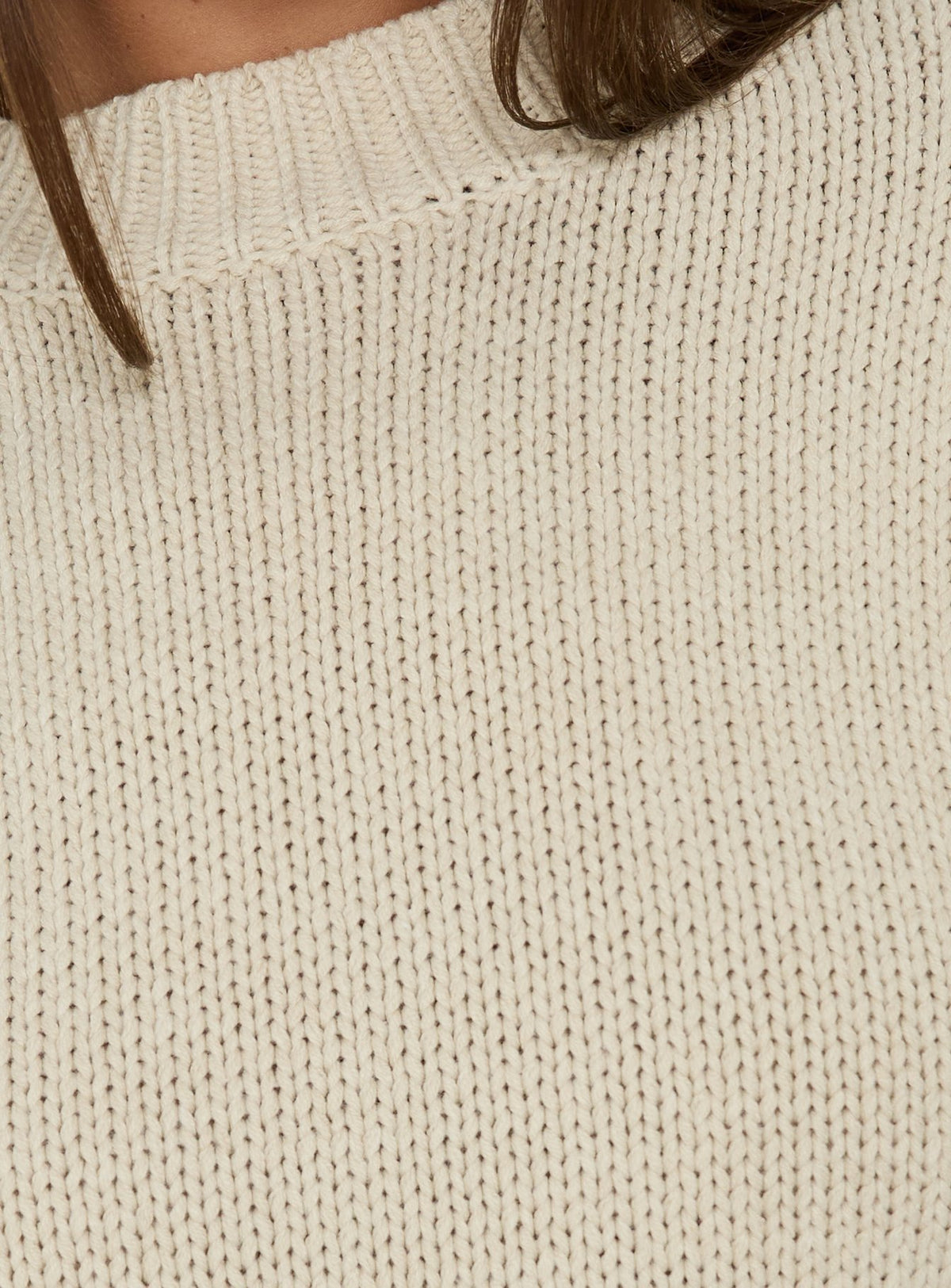 Harmony Balloon Sleeve Knit Sweater Beige