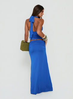Keerah Ruched Maxi Skirt Cobalt