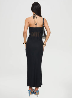 Mesh two-piece set  Strapless top, twist ruched detail at bust, asymmetrical hem with open style front, lettuce edge hem, inner silicone strip at bust, lined at bust only Maxi skirt, elasticated waistband Good stretch, fully lined Princess Polly Lower Impact
