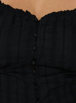 Suiter Frill Detail Top Black Curve