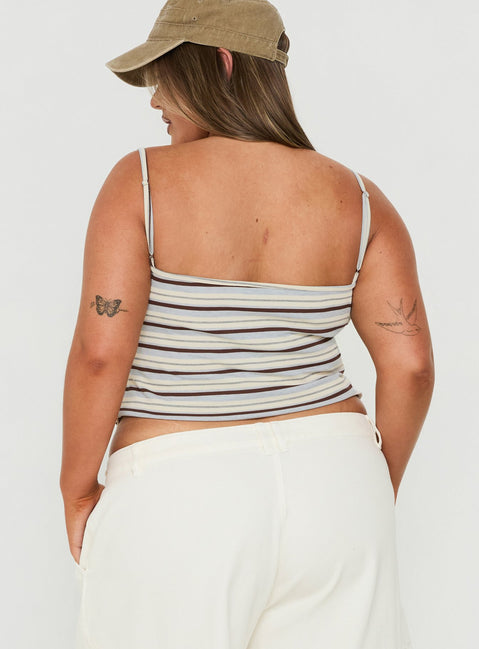 Elzie Knit Cami Tank Multi Stripe Curve
