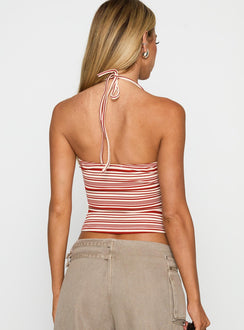 back view of model wearing Princess Polly Living Large Top Multi Sleeveless Plunger 