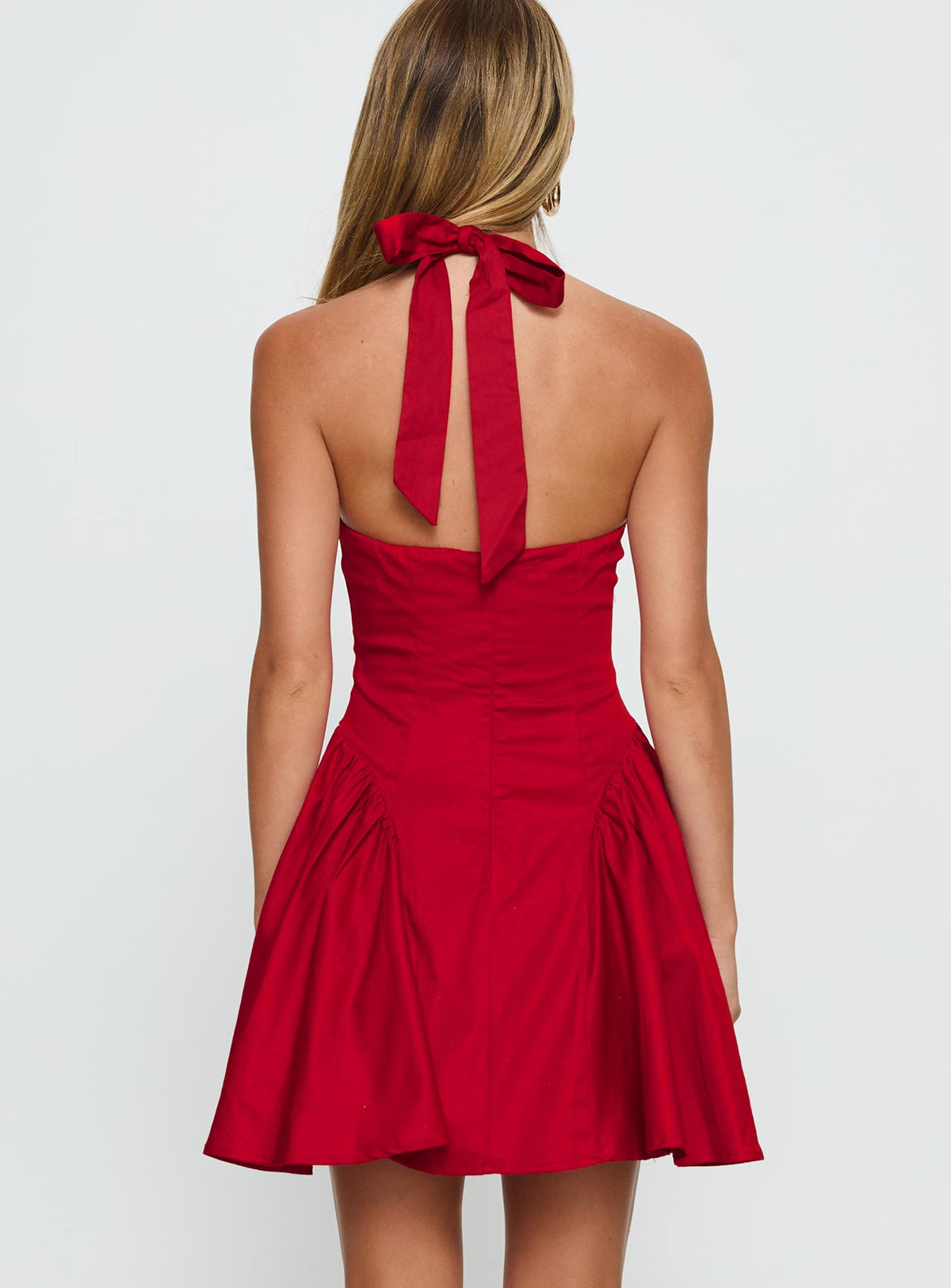 Karisse Halter Mini Dress Red