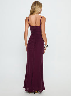 Amilya Cut Out Maxi Dress Plum