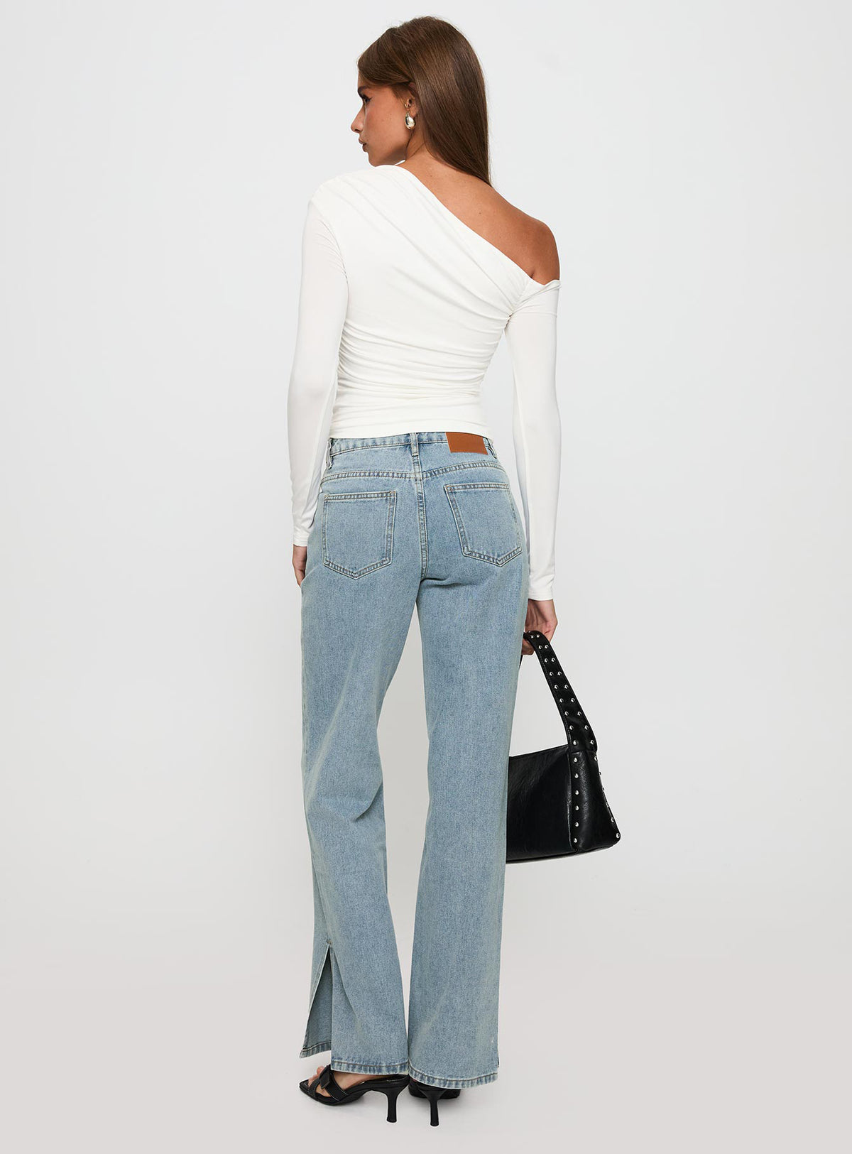 White Mustang Mid Rise Straight Leg Jean Light Blue Mid Rise Jeans Jeans 