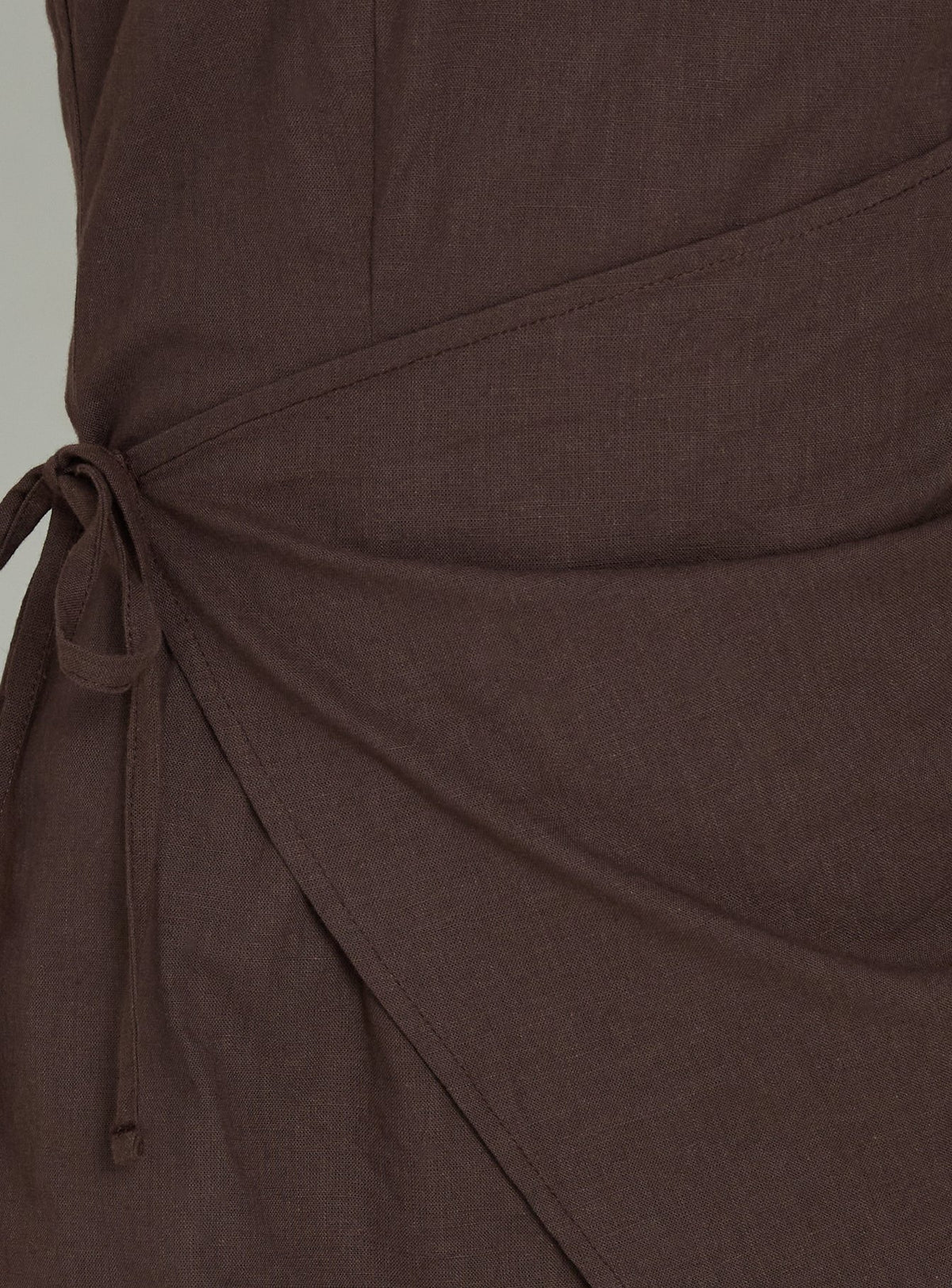 Noira Strapless Wrap Mini Dress Chocolate