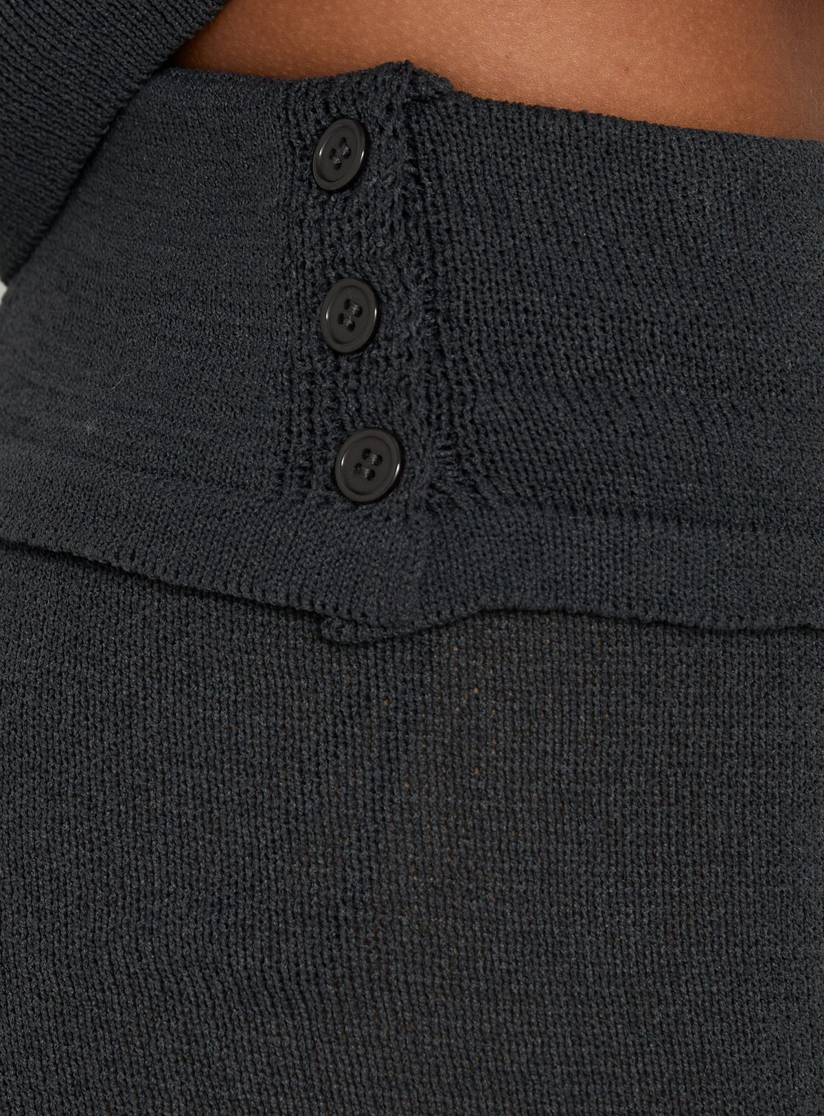 Elsari Foldover Knit Micro Shorts Charcoal