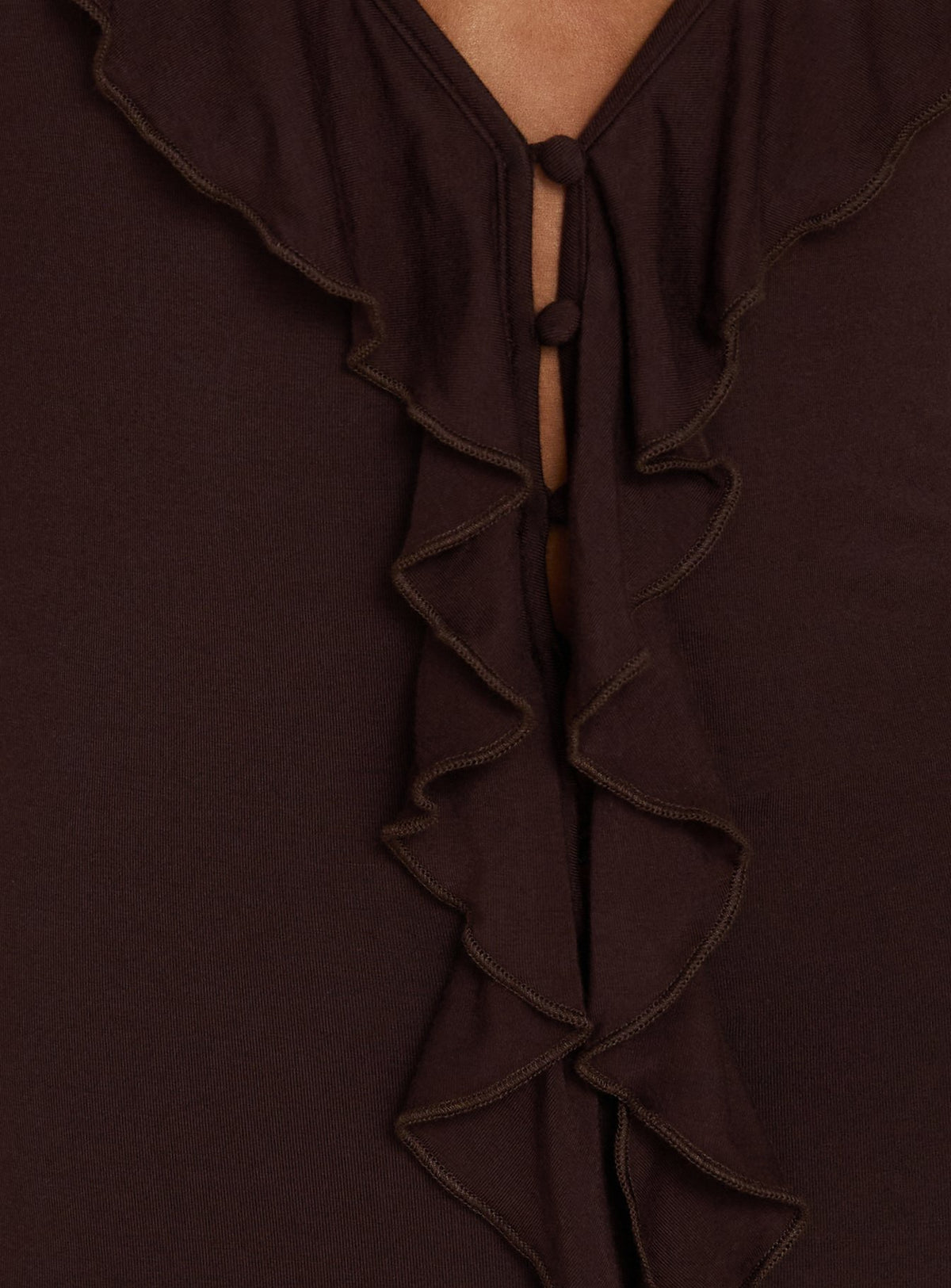 Charlique Halter Frill Maxi Dress Mahogany