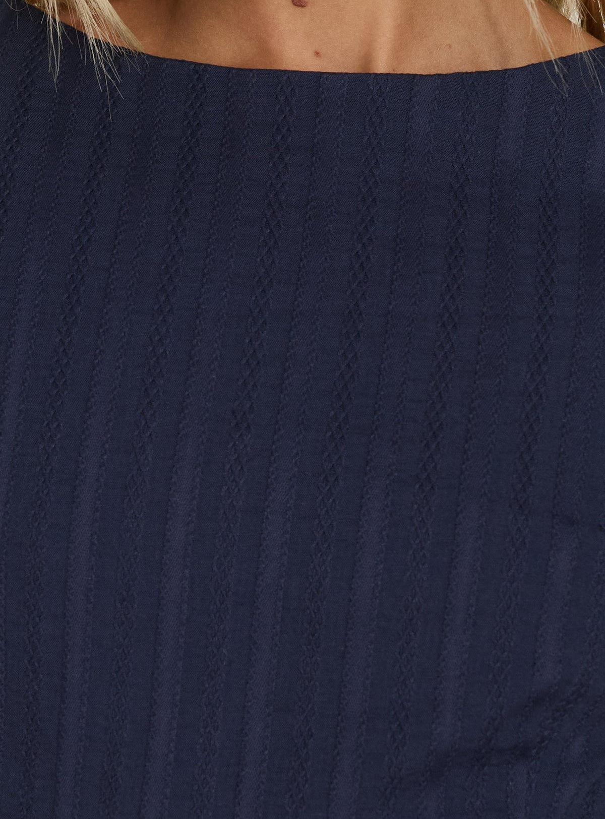 Alfalfa Long Sleeve Mini Dress Navy