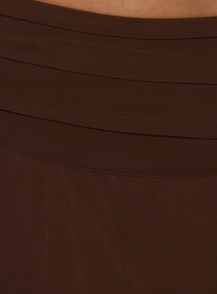 Evanescence Asymmetrical Midi Skirt Chocolate