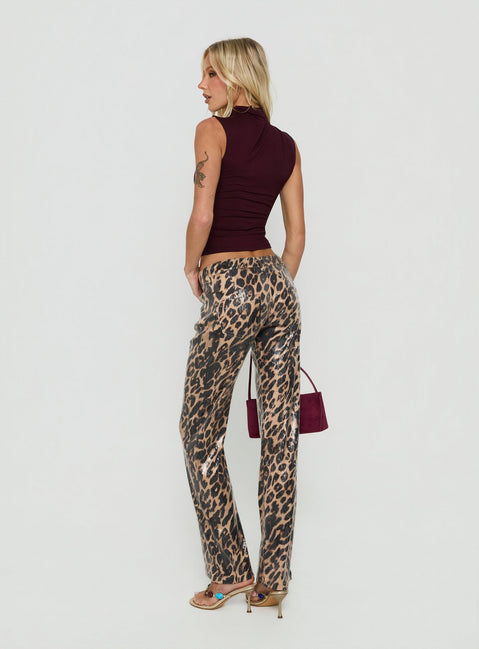 Heartbreaker Sequin Pants Leopard