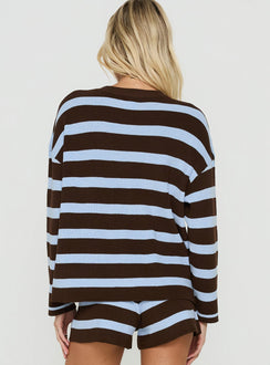 Henrea Knit Sweater Brown / Blue Stripe