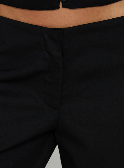 Crafted Agazia No Waist Low Rise Straight Pants Black in womens regular pants product
