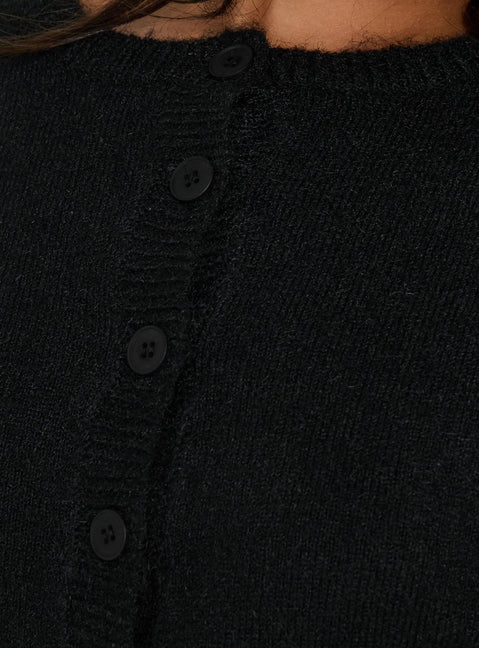 Dawsen Button Down Cardigan Black