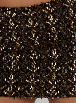 Explore the Zaraya Sequin Mini Skirt Brown womens-skirts featuring mini length product
