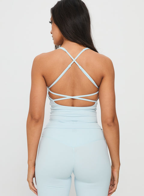 Layup Active Longline Cross Back Top Blue