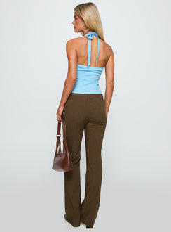 back view of model wearing Princess Polly Winika Pants Brown High Rise Pants Pants 