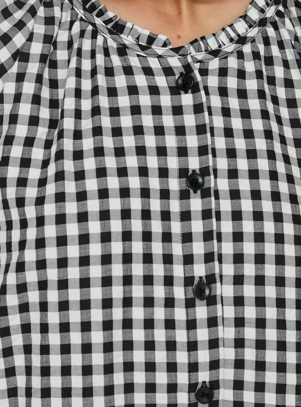 Angelikah Babydoll Mini Dress Black / White Gingham